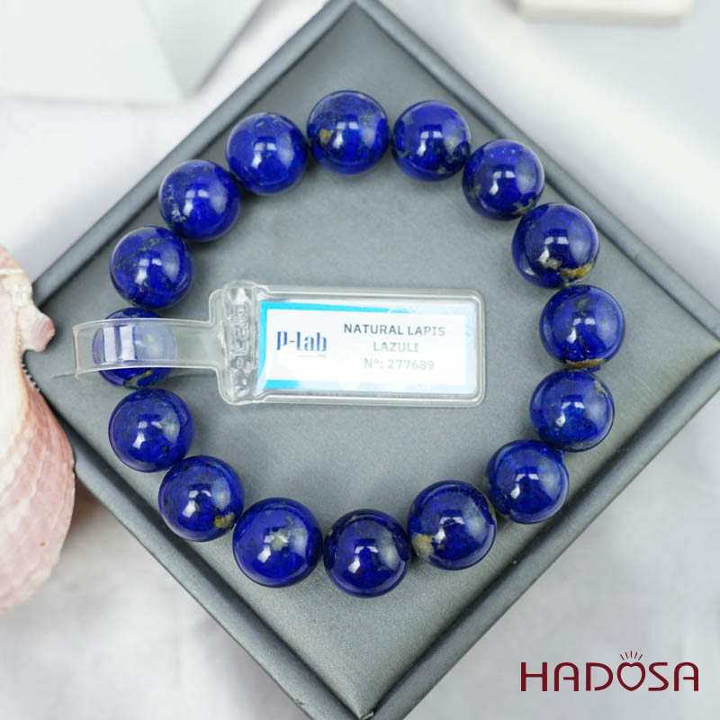 Vòng tay đá Lapis 13mm 3A