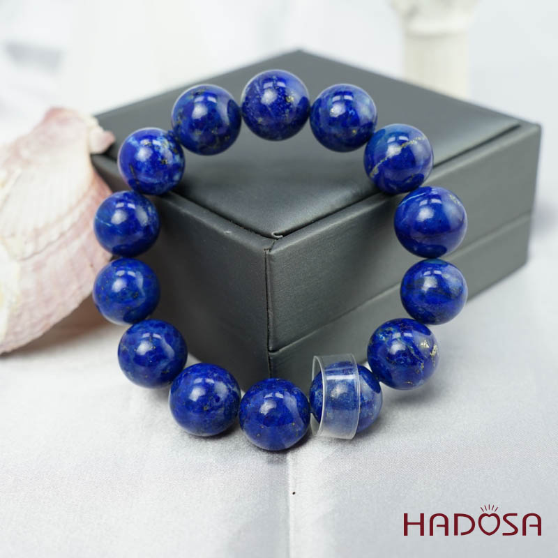 Vòng tay đá Lapis 15mm 3A