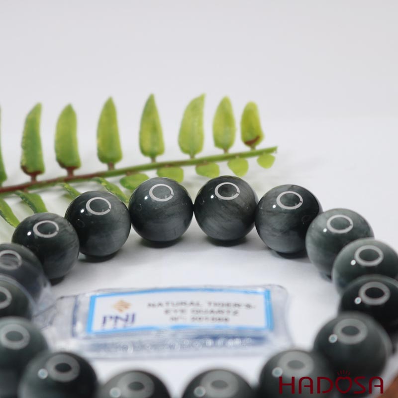 Vòng đá mắt chim Ưng xám 14mm 6A