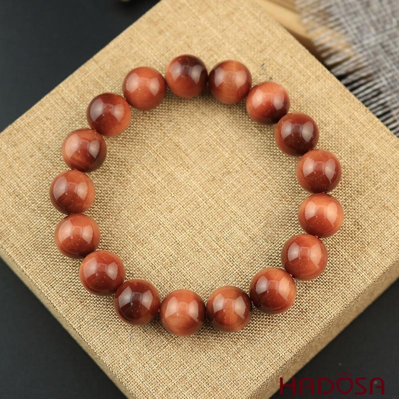 Vòng đá Mắt Hổ nâu đỏ 12mm đặc biệt cao cấp chuẩn 6A