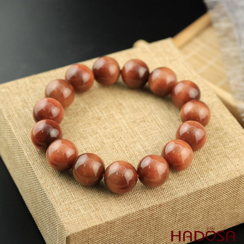 Vòng đá Mắt Hổ nâu đỏ 14mm đặc biệt cao cấp chuẩn 6A