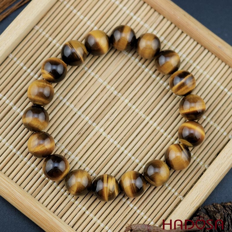 Vòng đá Mắt Hổ vàng nâu 10mm chuẩn 5A