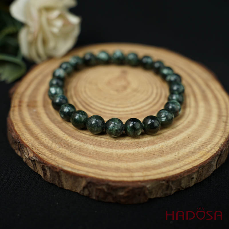 Vòng tay đá Mắt Rồng xanh 07mm 5A