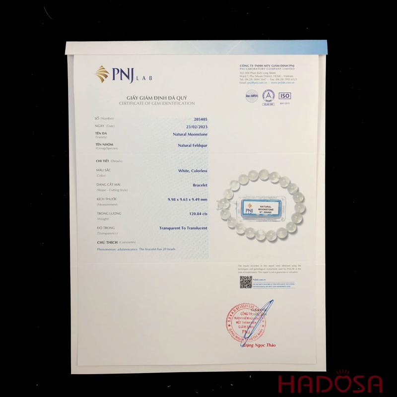 Vòng đá Mặt Trăng 10mm chuẩn 5A