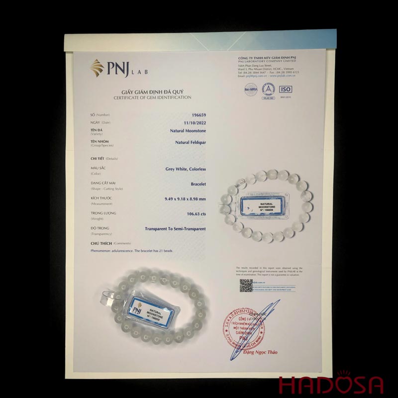 Vòng đá Mặt Trăng 9mm chuẩn 5A