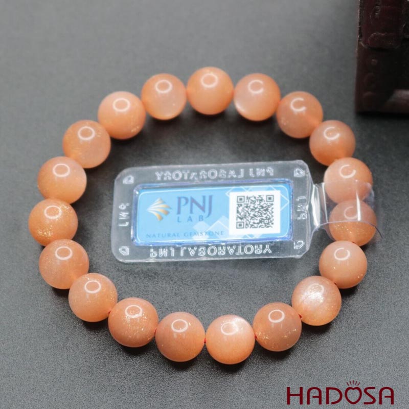 Vòng tay đá Mặt Trời Sunstone 10mm cao cấp chuẩn 4A