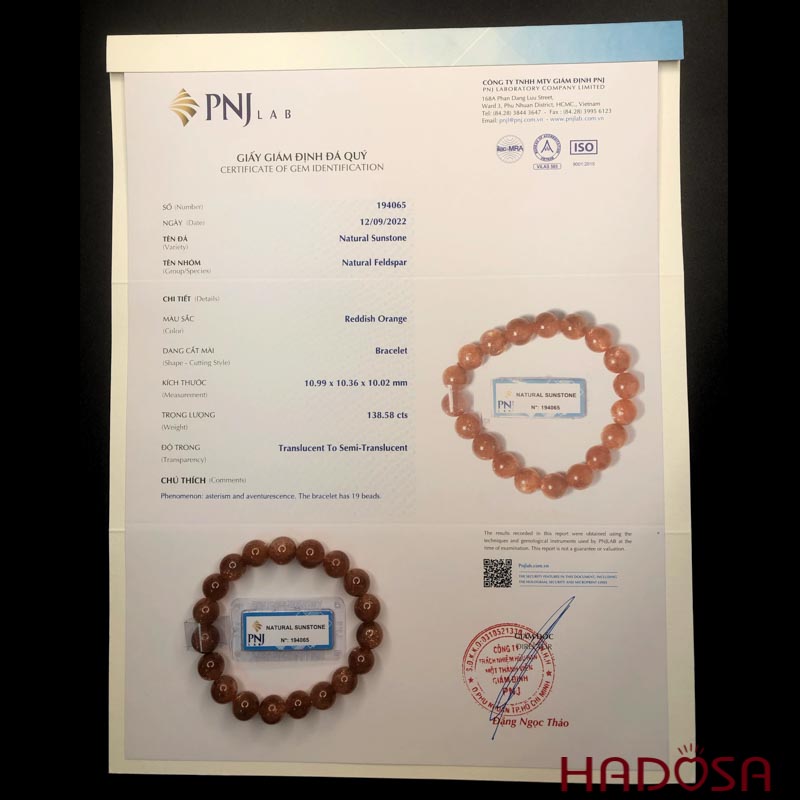 Vòng tay đá Mặt Trời 10mm cao cấp chuẩn 5A