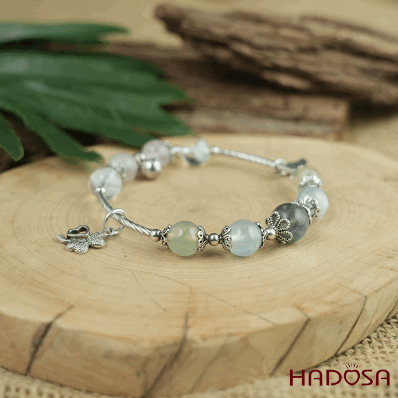 Vòng tay đá mix charm bạc 925