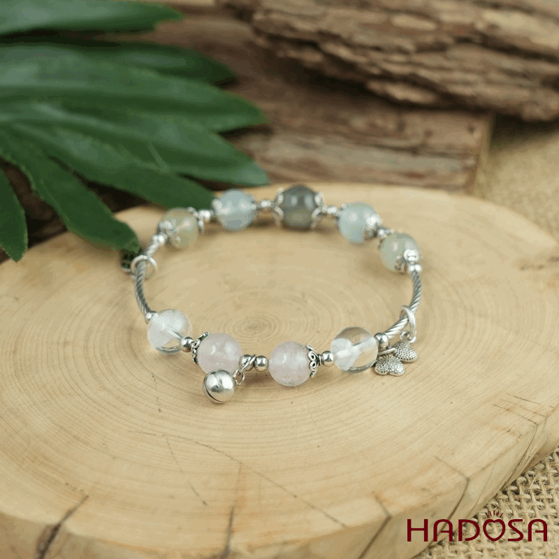 Vòng tay đá mix charm bạc 925