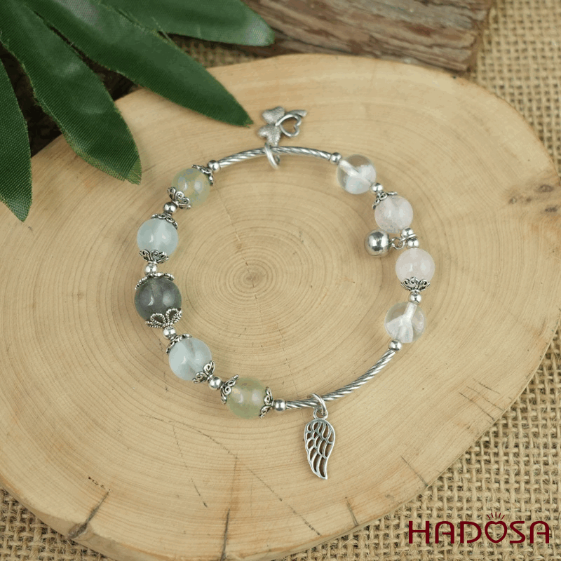 Vòng tay đá mix charm bạc 925