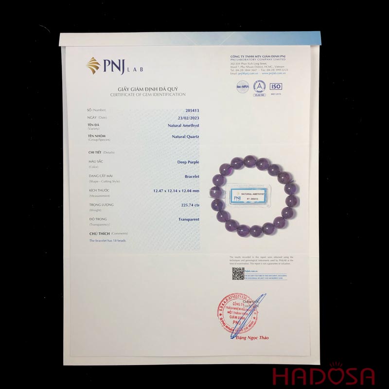Vòng Thạch Anh Tím 12mm đặc biệt cao cấp chuẩn 5A