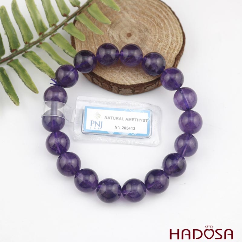 Vòng Thạch Anh Tím 12mm đặc biệt cao cấp chuẩn 5A
