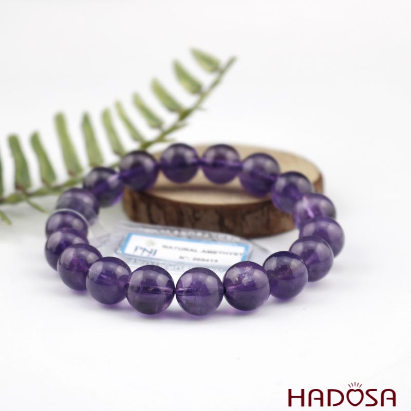 Vòng Thạch Anh Tím 12mm đặc biệt cao cấp chuẩn 5A