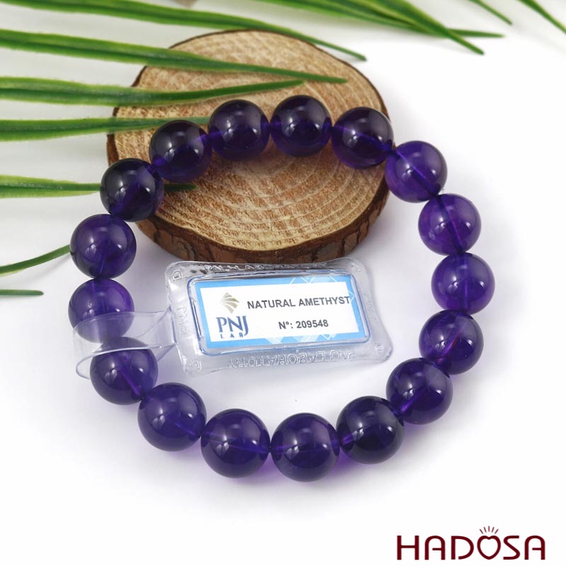 Vòng đá Thạch anh tím 13mm chuẩn 6A