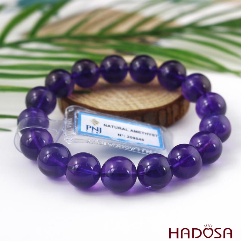 Vòng đá Thạch anh tím 13mm chuẩn 6A