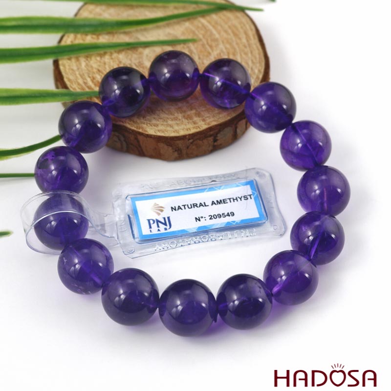 Vòng đá Thạch anh tím 14mm chuẩn 6A