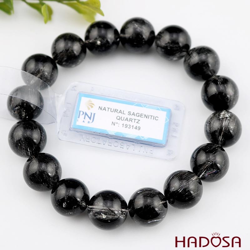 Vòng thạch anh tóc đen 13mm chuẩn 7A