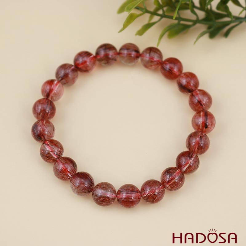 Vòng Thạch anh tóc đỏ 9mm chuẩn 5A