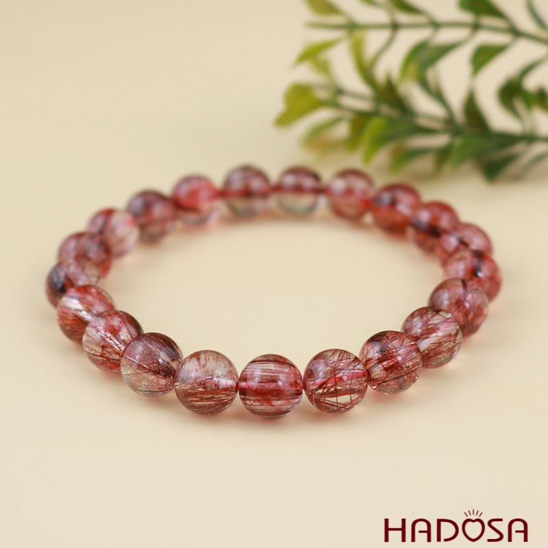 Vòng Thạch anh tóc đỏ 9mm chuẩn 5A