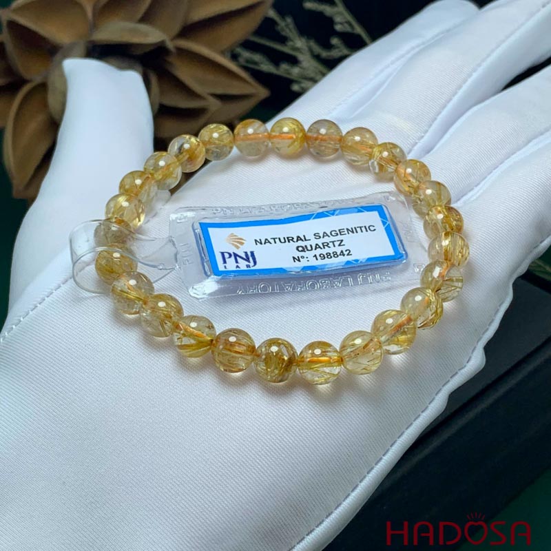 Vòng tay Thạch Anh tóc vàng 07mm 7A