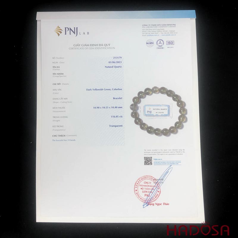 Vòng Thạch Anh Tóc Xanh 10mm 5A