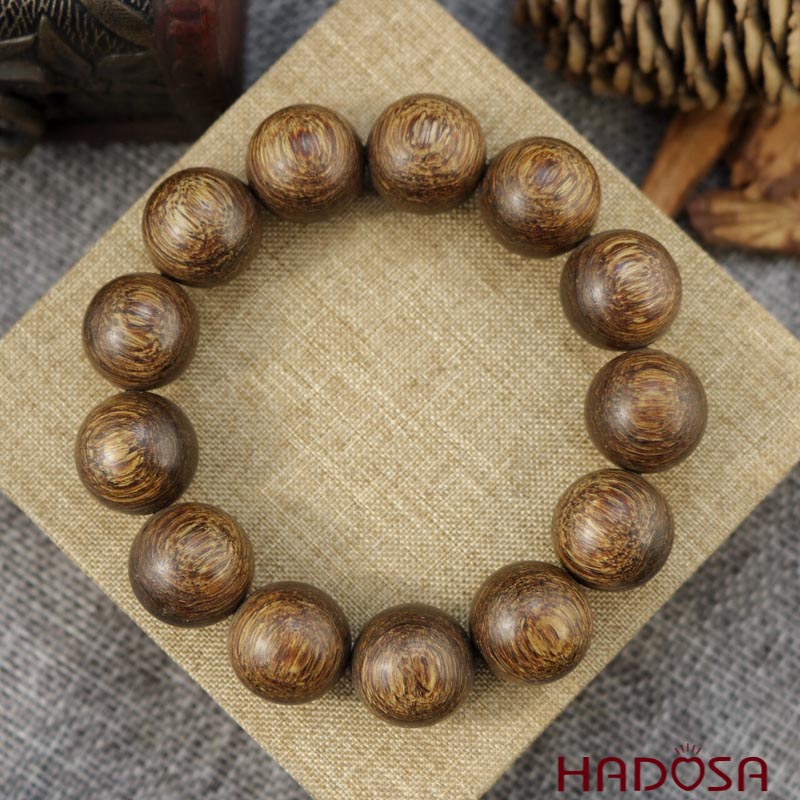 Vòng tay hạt tròn 18mm trầm hương trầm hương sánh chìm (nước)