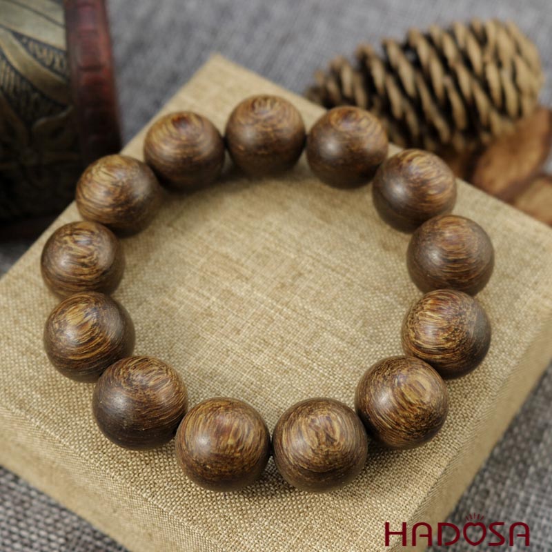 Vòng tay hạt tròn 18mm trầm hương trầm hương sánh chìm (nước)