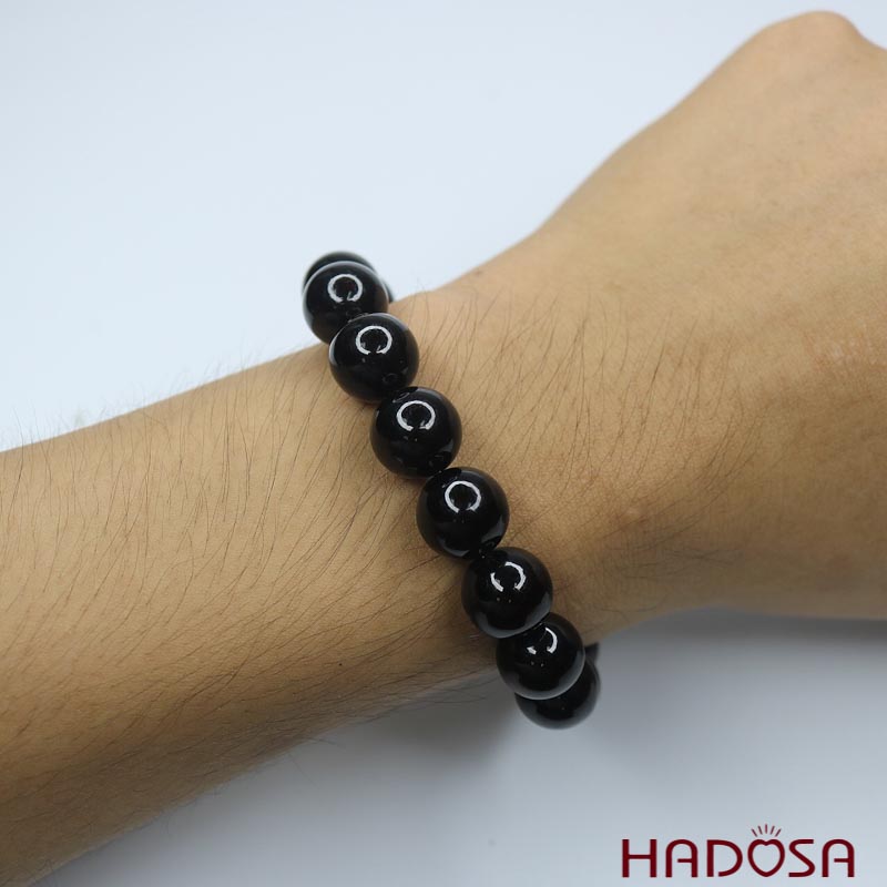 Vòng Hổ Phách Baltic Huyết đen 12mm