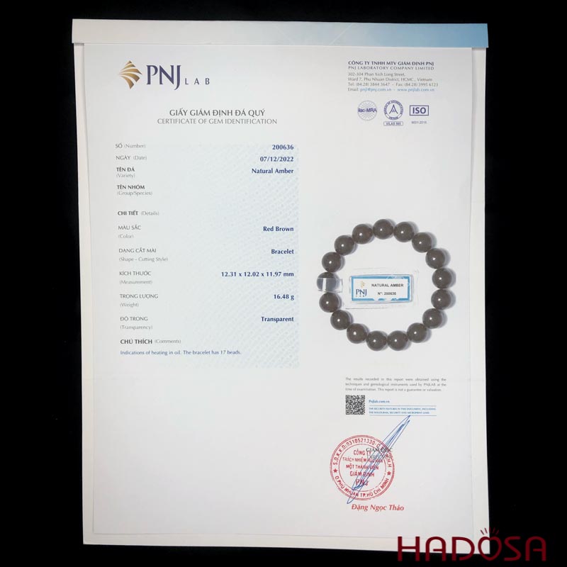 Vòng Hổ Phách Baltic Huyết đen 12mm