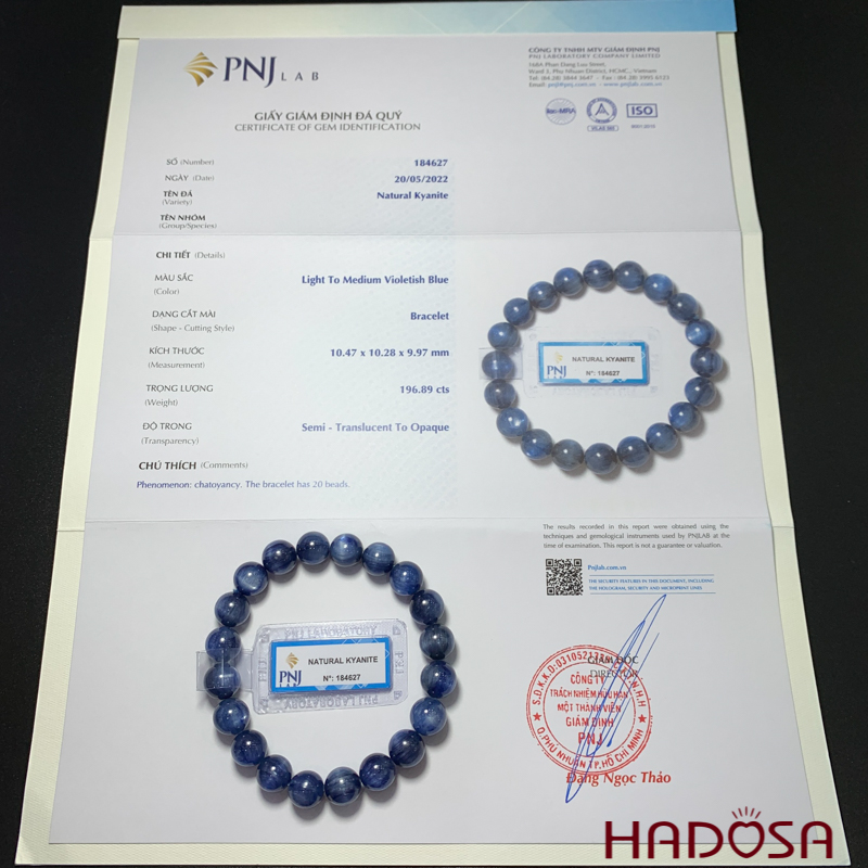 Vòng tay Kyanite tự nhiên 10mm 5A