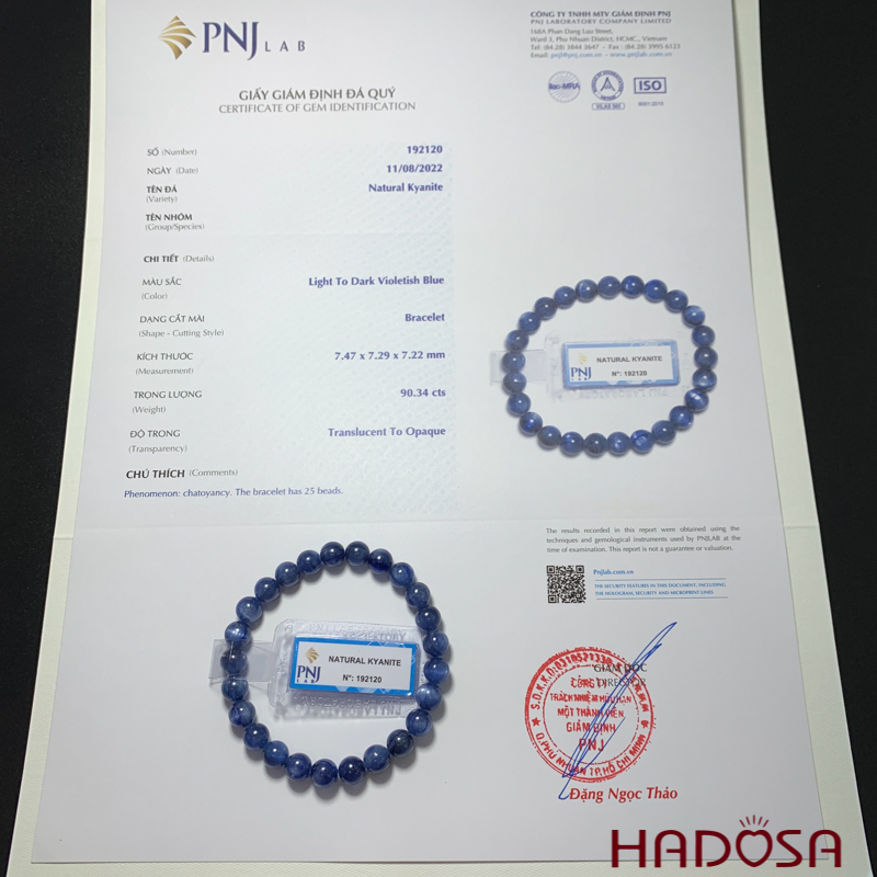 Vòng tay Kyanite tự nhiên 7mm 5A
