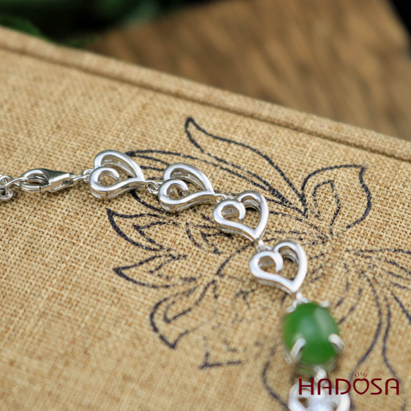 Lắc tay Ngọc Bích Canada (7*9mm) Bạc 925