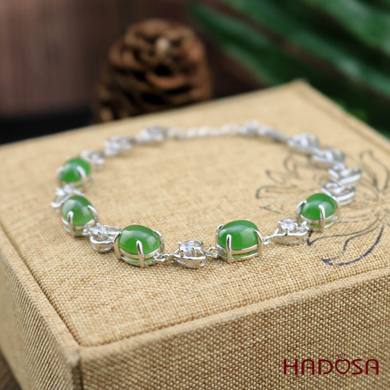 Lắc tay Ngọc Bích Canada (7*9mm) Bạc 925