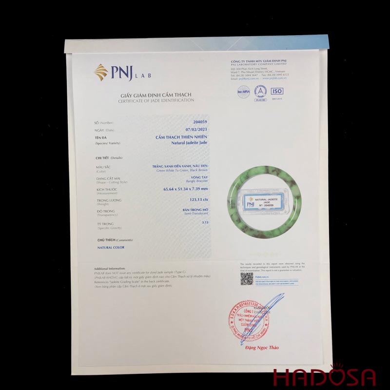 Vòng Ngọc Cẩm Thạch xanh tươi ni 50
