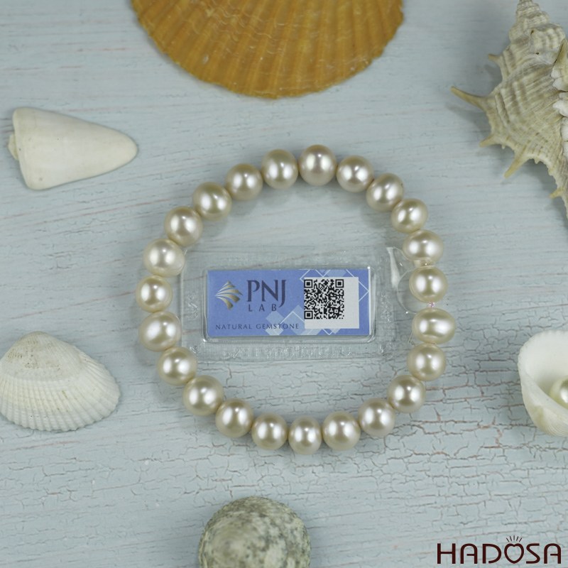 Vòng tay Ngọc trai hồng 8-9mm chuẩn 4A