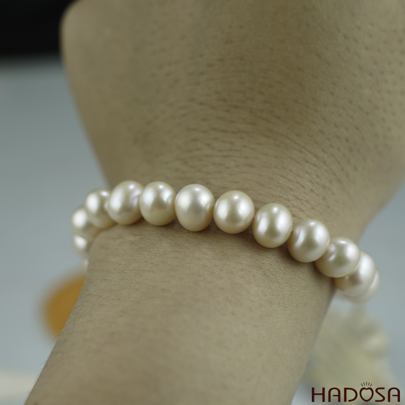 Vòng tay Ngọc trai hồng 8-9mm chuẩn 4A