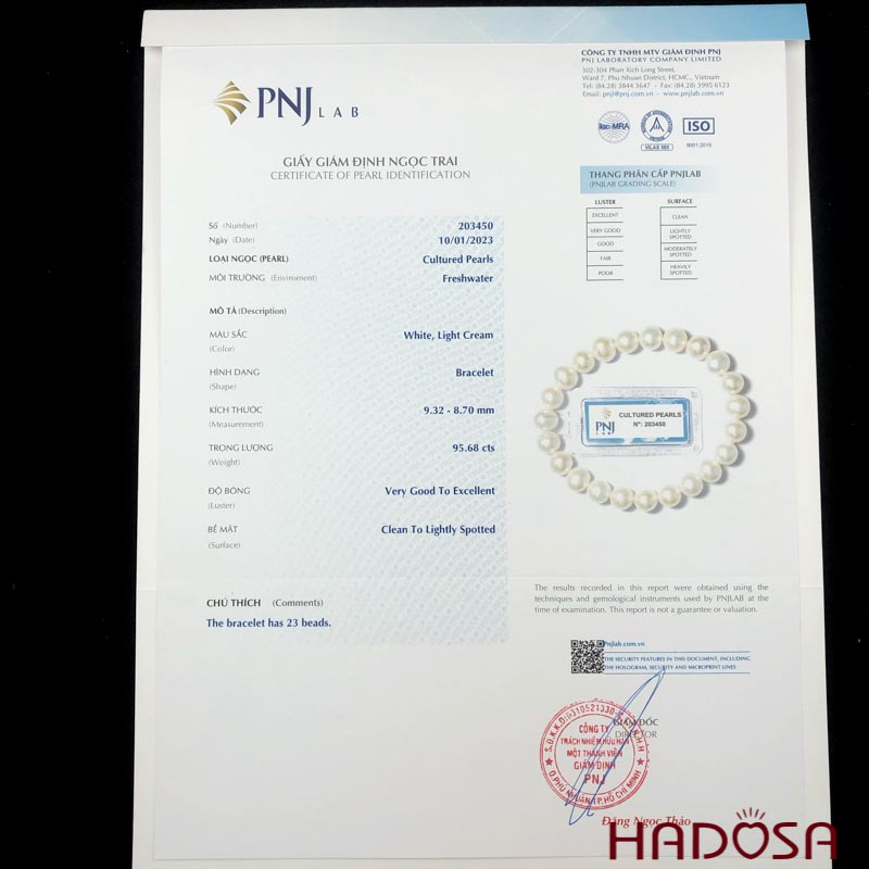 Vòng tay Ngọc trai trắng 9mm