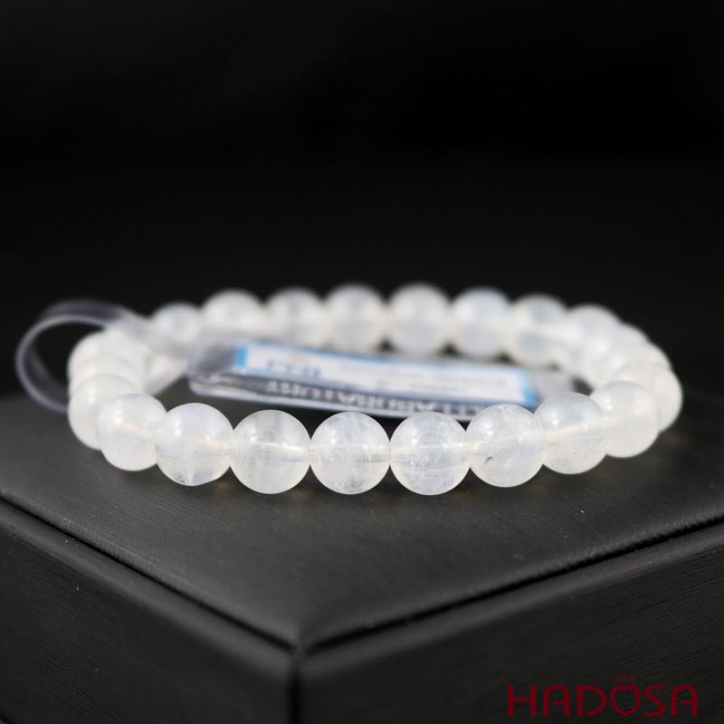 Vòng Thạch anh trắng ánh trăng 8mm chuẩn 6A
