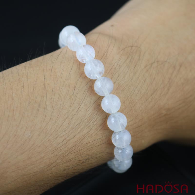 Vòng Thạch anh trắng ánh trăng 8mm chuẩn 6A