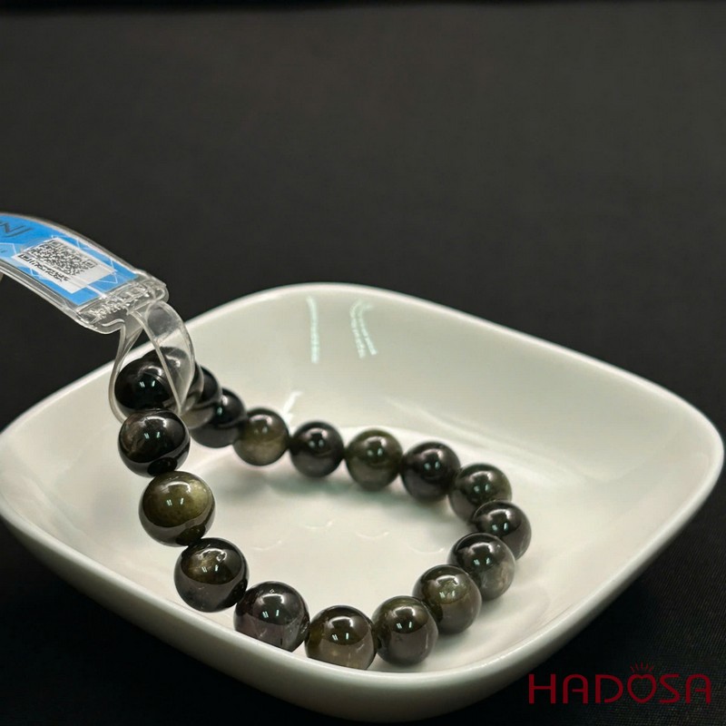 Vòng đá Sapphire ánh titan cao cấp 10.5mm chuẩn 5A