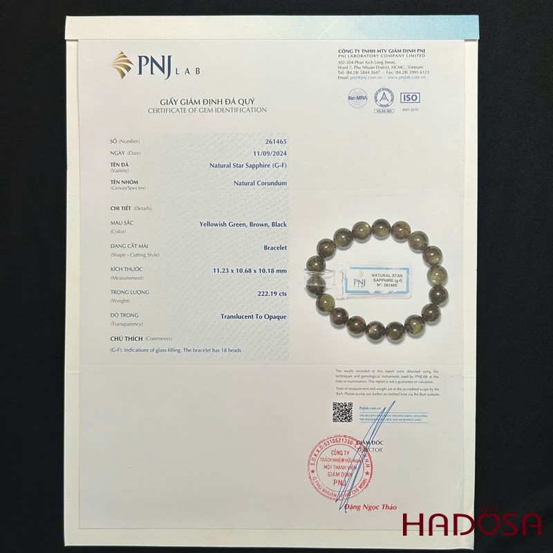 Vòng đá Sapphire ánh titan cao cấp 10.5mm chuẩn 5A