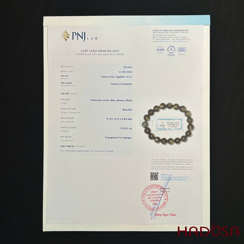 Vòng đá Sapphire ánh titan cao cấp 9mm chuẩn 5A