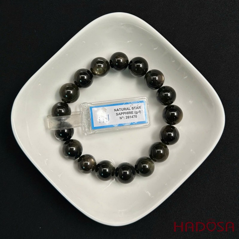 Vòng đá Sapphire ánh titan cao cấp 11.5mm chuẩn 5A