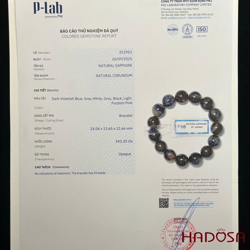 Vòng Sapphire tự nhiên  Việt Nam cao cấp 13-13.5mm
