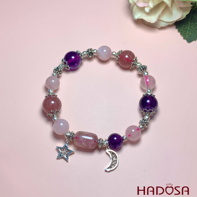 Vòng tay Thạch anh hồng 8mm 3A