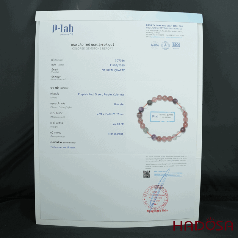 Vòng tay thạch anh thiên nhiên 7mm