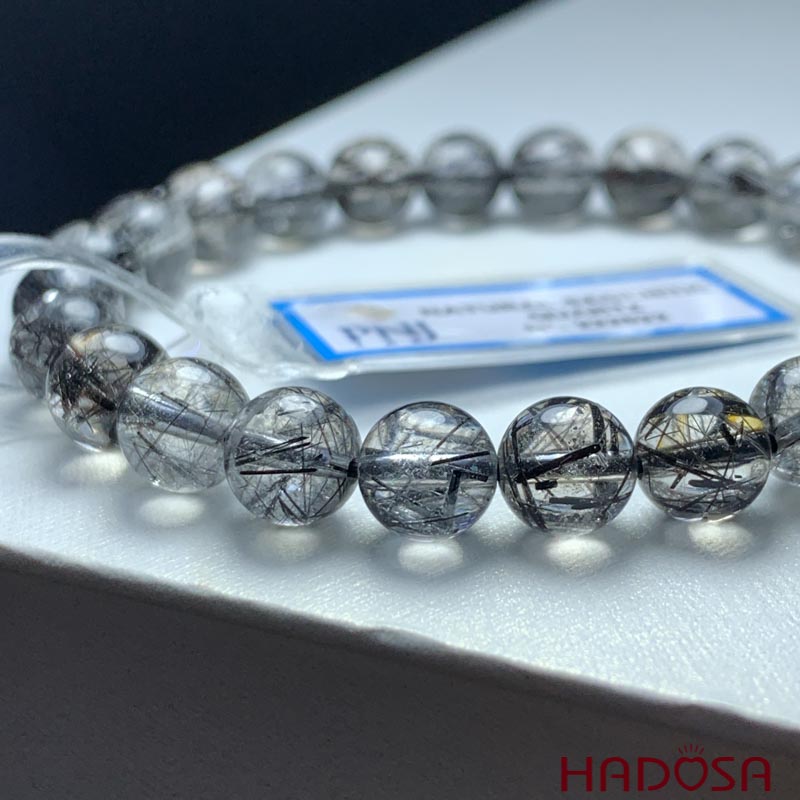 Vòng đá Thạch anh tóc đen 7mm chuẩn 5A