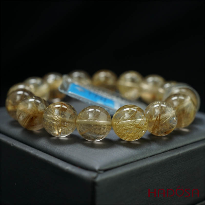 Vòng Thạch anh tóc vàng 13mm chuẩn 6A+