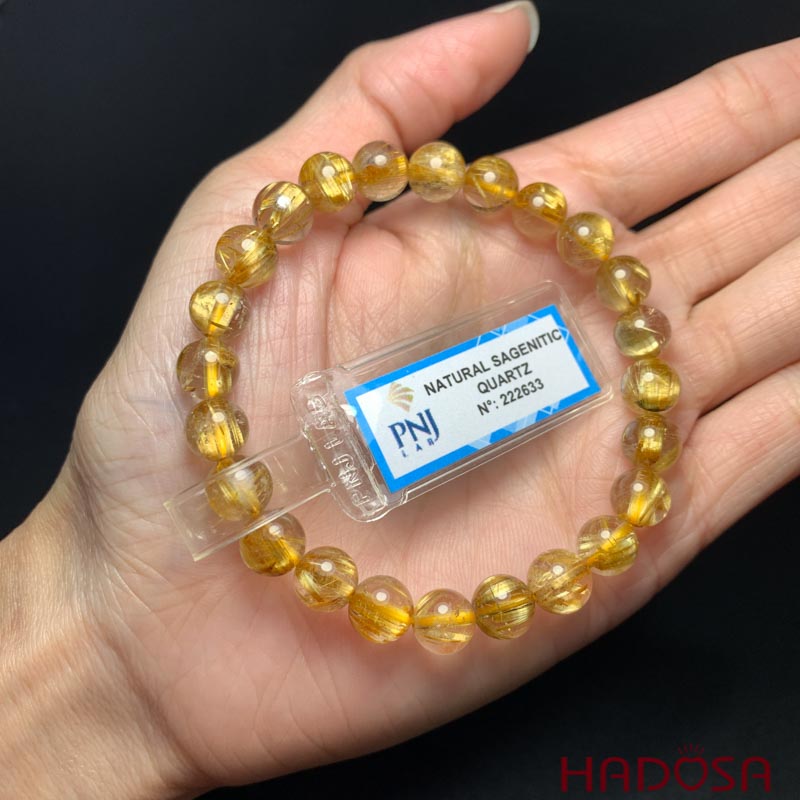 Vòng Thạch anh tóc vàng 07mm chuẩn 6A+