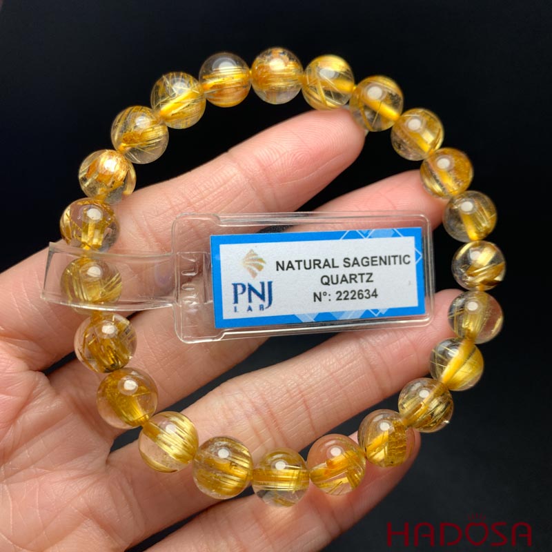 Vòng Thạch anh tóc vàng 08mm chuẩn 6A+